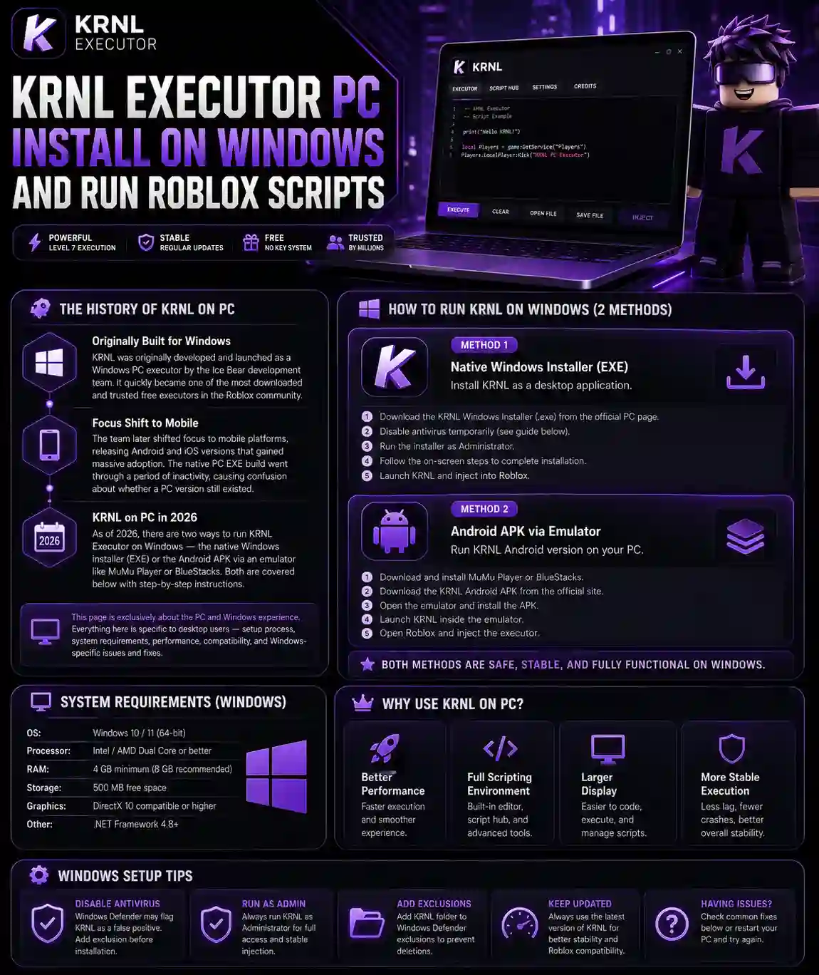 KRNL Executor PC – Install on Windows and Run Roblox Scripts