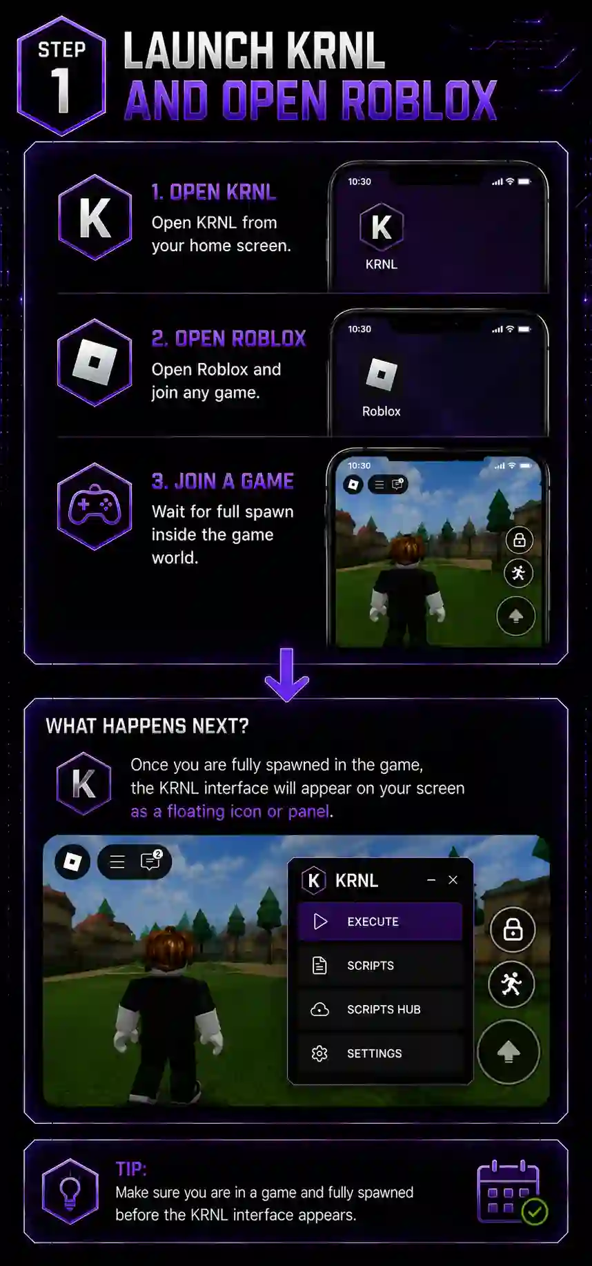 Step 1 – Launch KRNL and Open Roblox