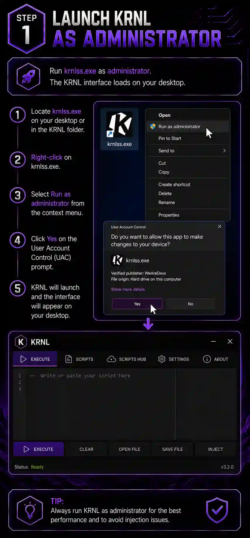 Step 1 – Launch KRNL and Open Roblox