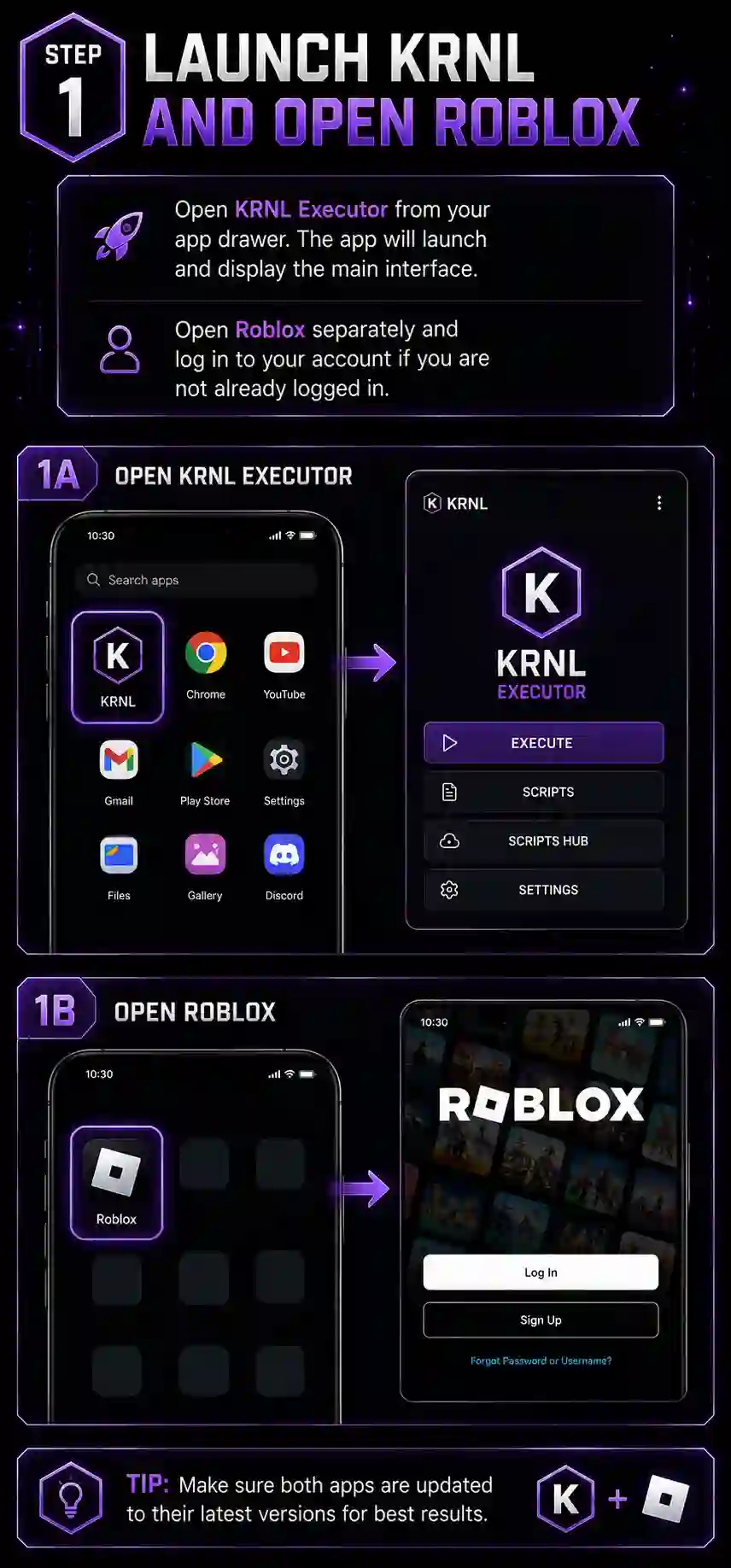 Step 1 – Launch KRNL and Open Roblox