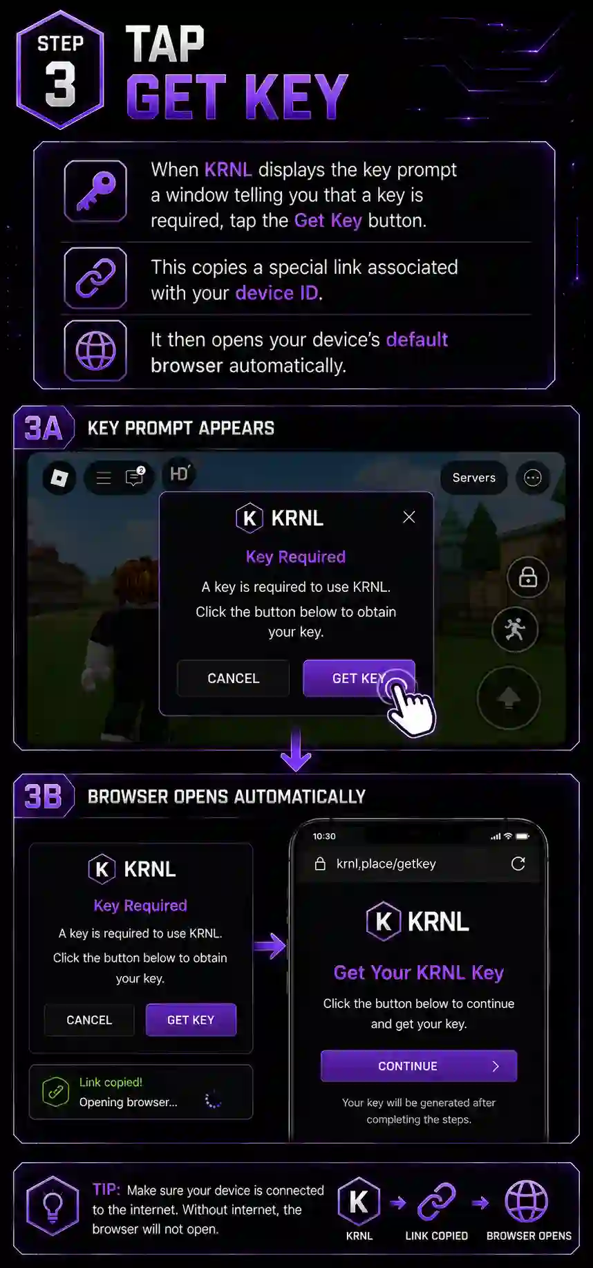 Step 3 – Tap Get Key