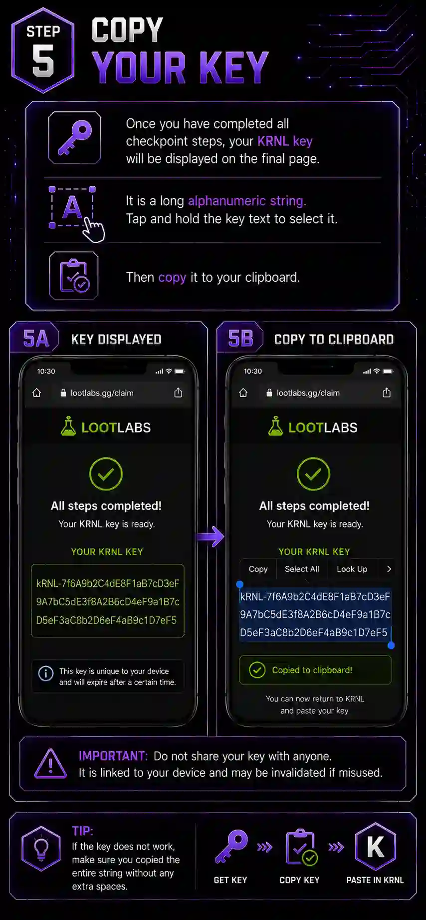 Step 5 – Copy Your Key