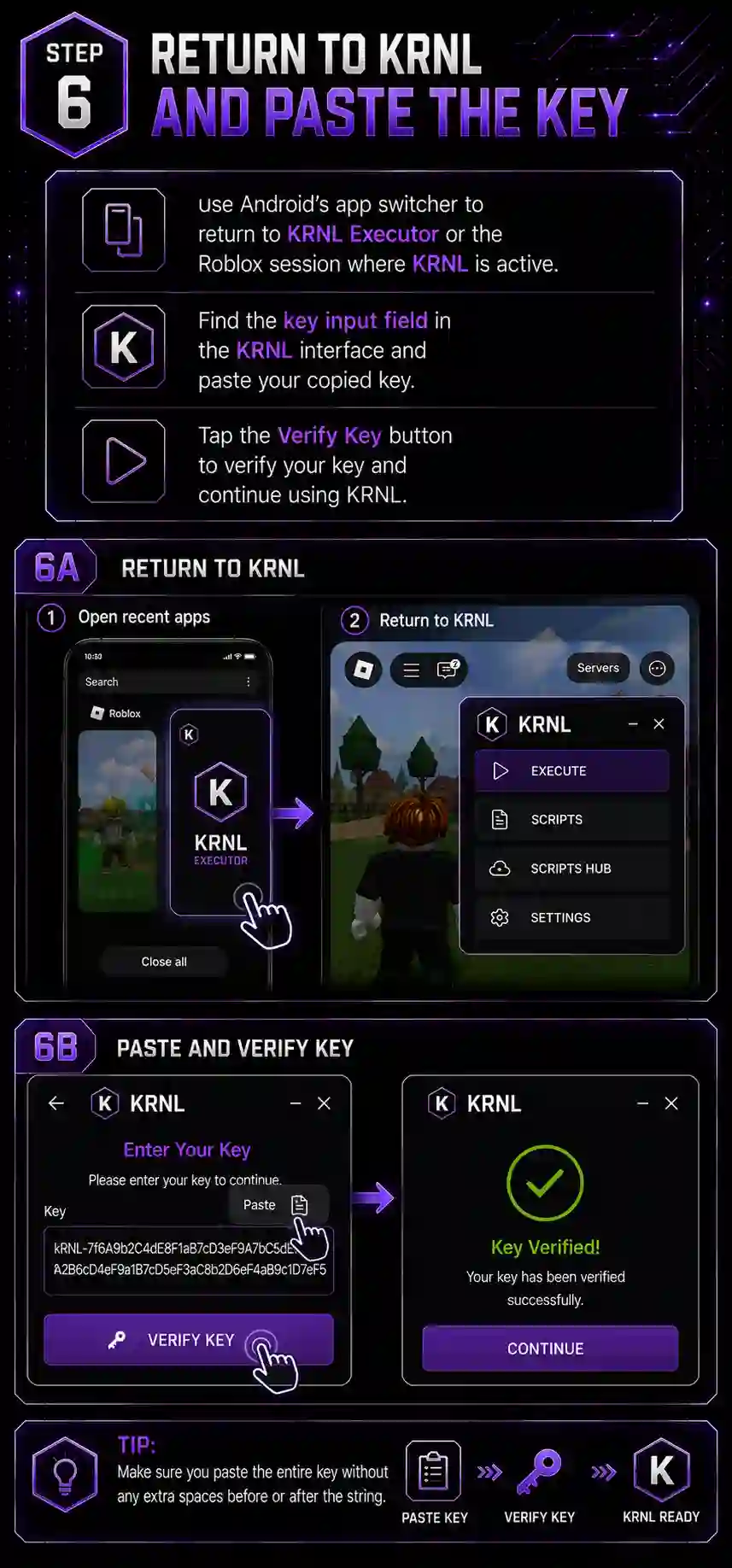 Step 6 – Return to KRNL and Paste the Key